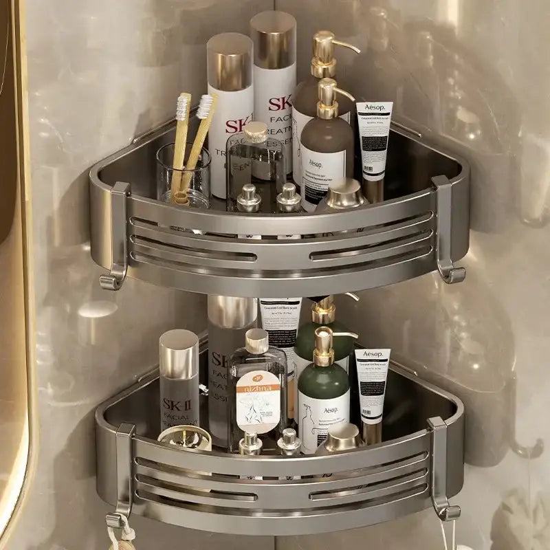 Silver Corner Shelf Rack