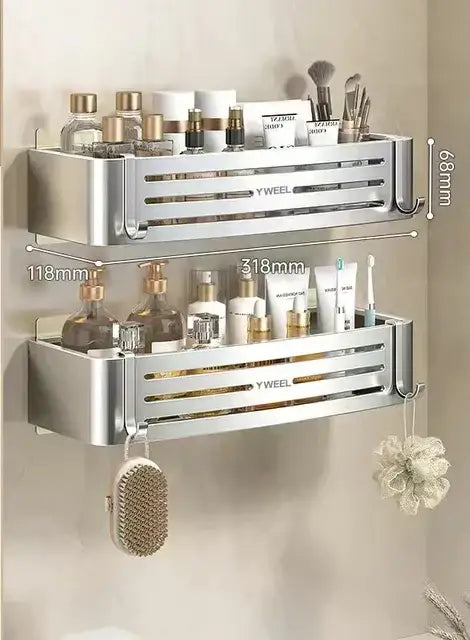 Silver Corner Shelf Rack