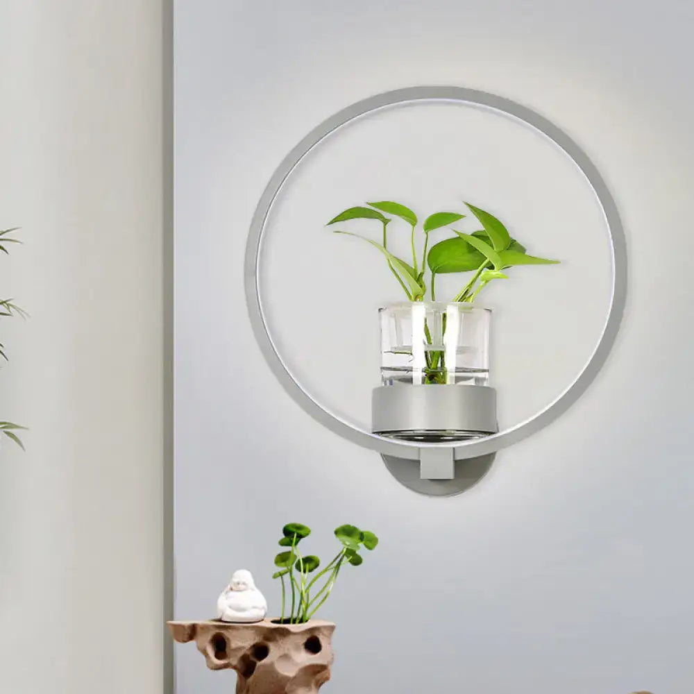 Silver Wall Light Planter