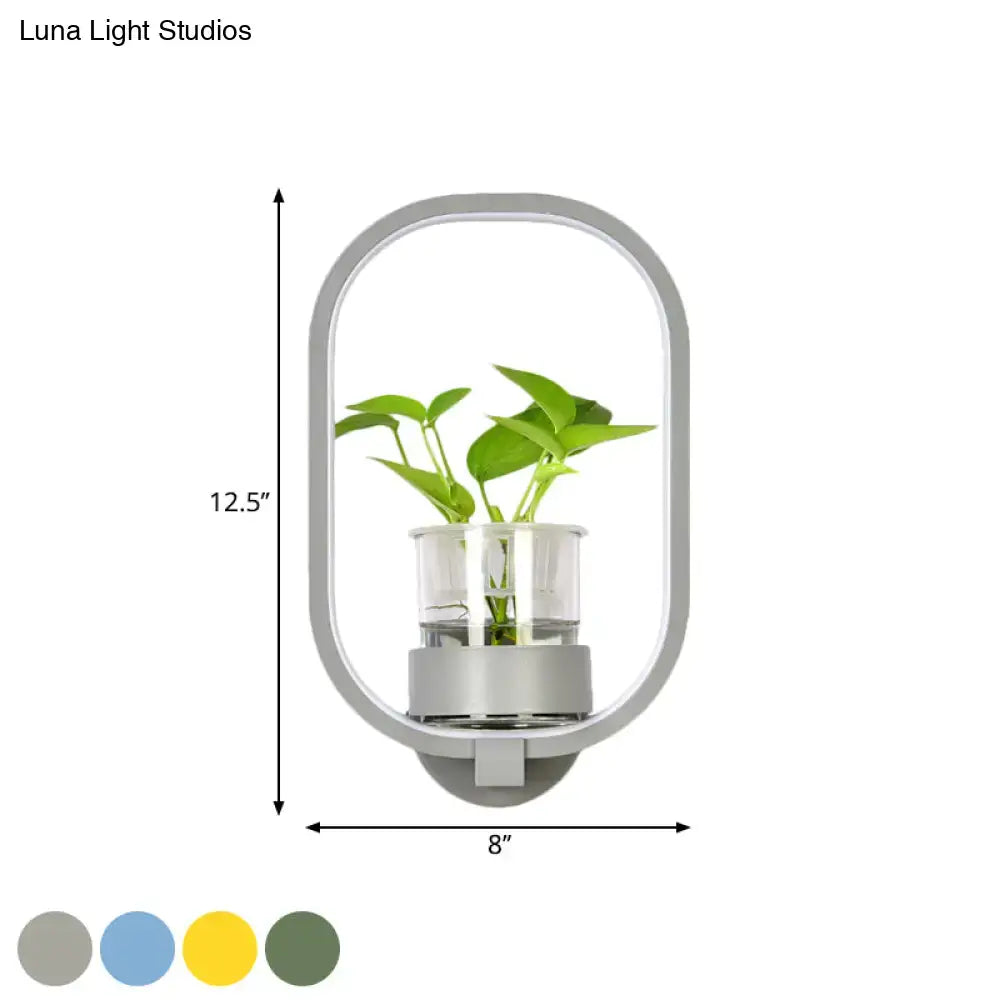 Silver Wall Light Planter