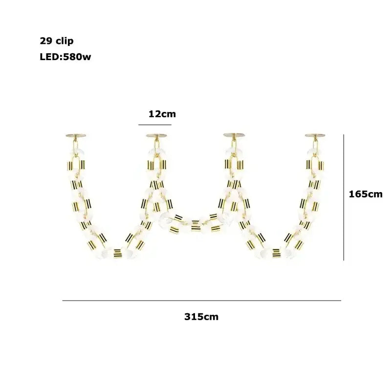 Crystal Gold Chain Chandelier