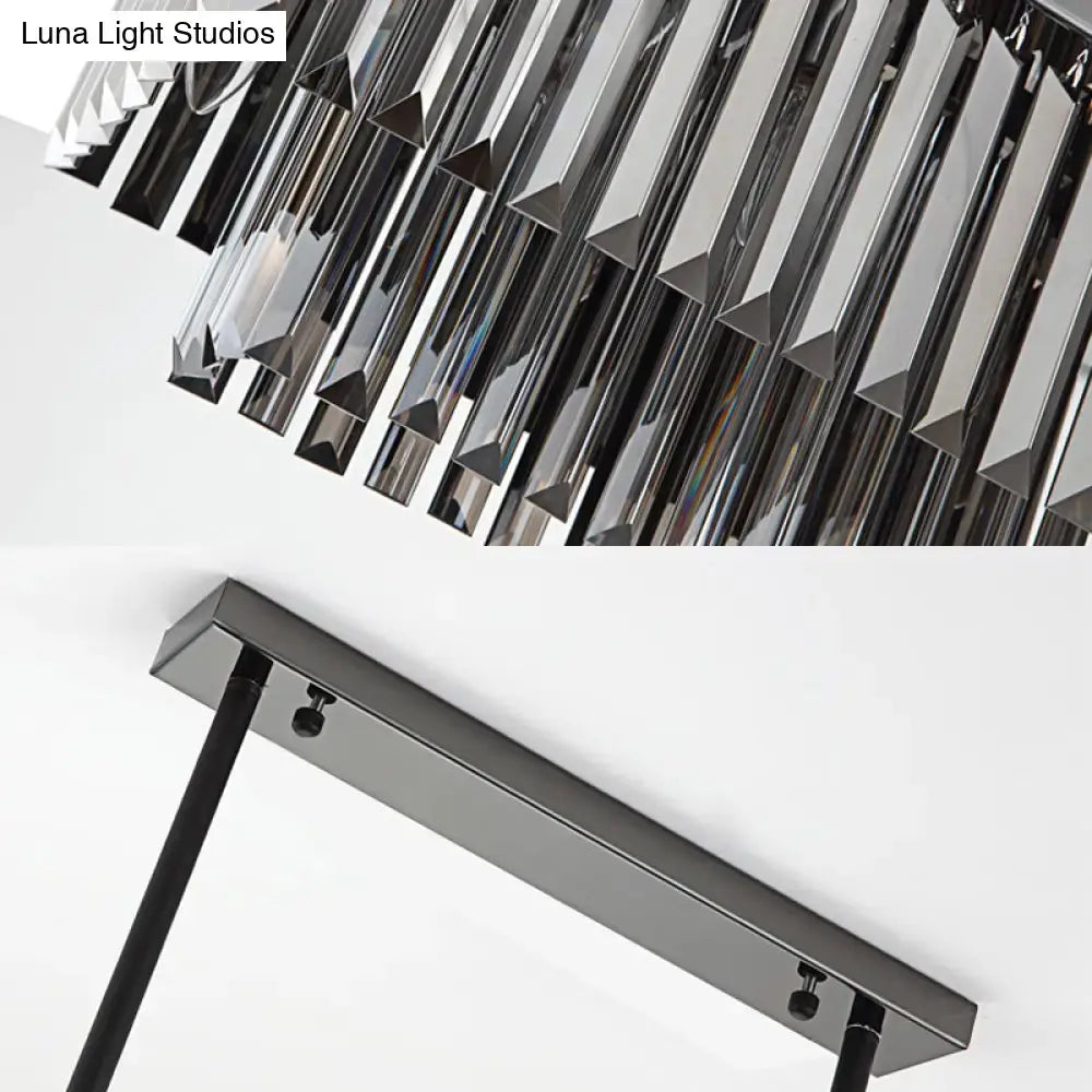 Gray Crystal Rectangle Chandelier