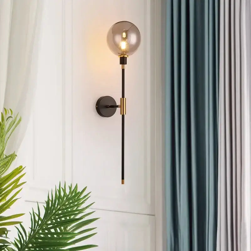 Smoky Glass Ball Sconce
