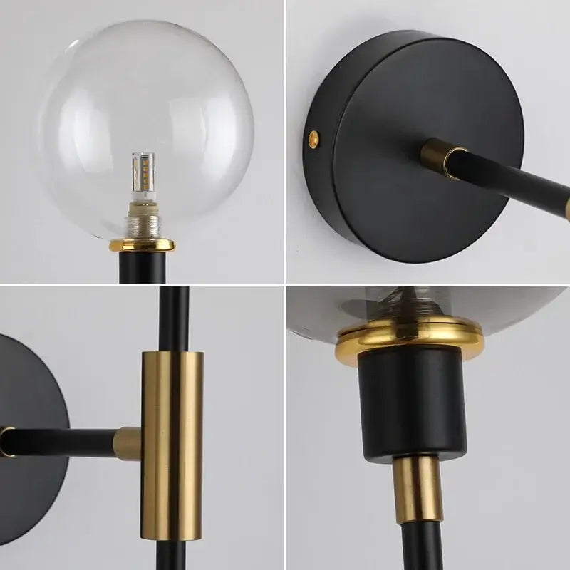 Smoky Glass Ball Sconce