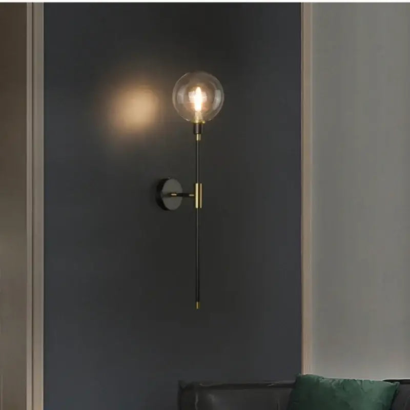 Smoky Glass Ball Sconce