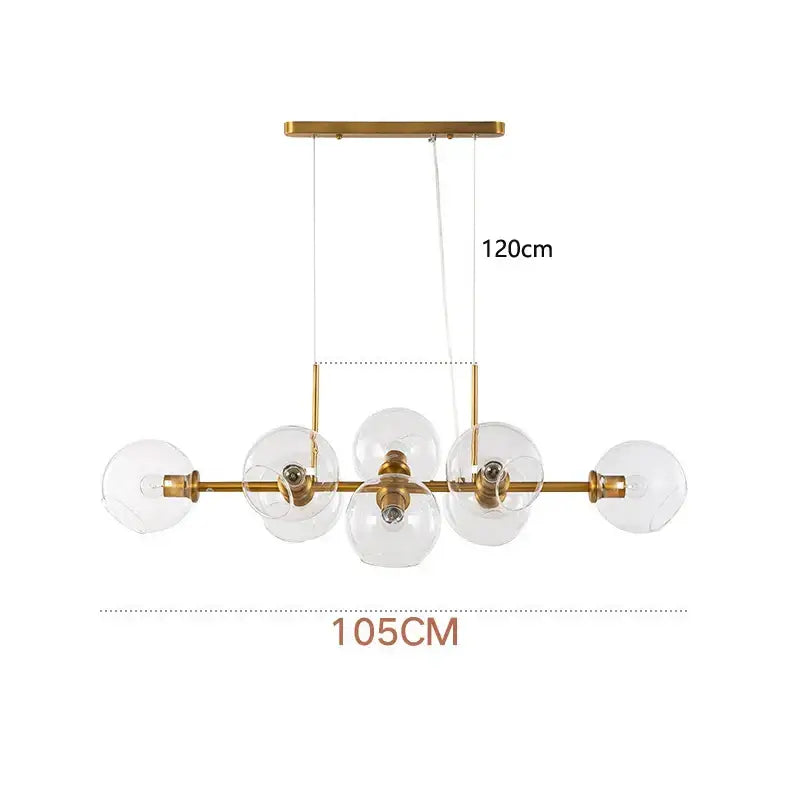 Gold Glass Ball Pendant for Kitchen or Dining