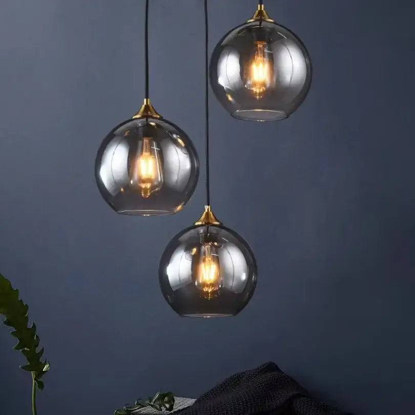 Amber Glass Pendant Trio