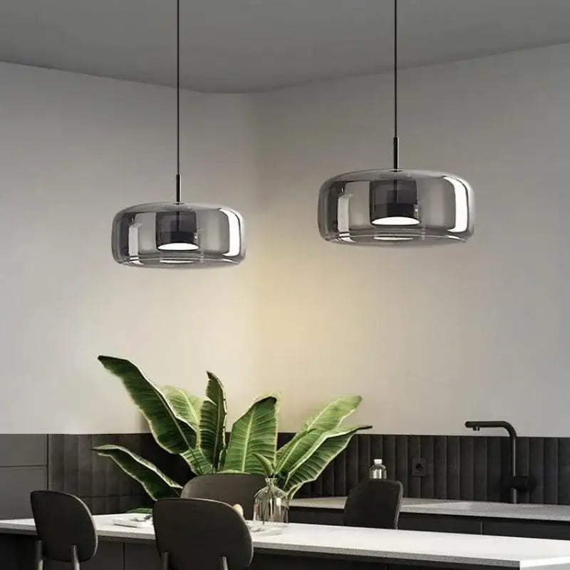 Smoked Glass Bowl Chandelier