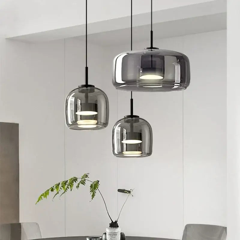 Smoked Glass Bowl Chandelier