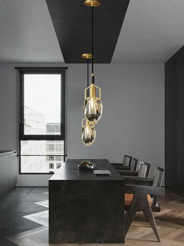 Crystal Copper Pendant Light