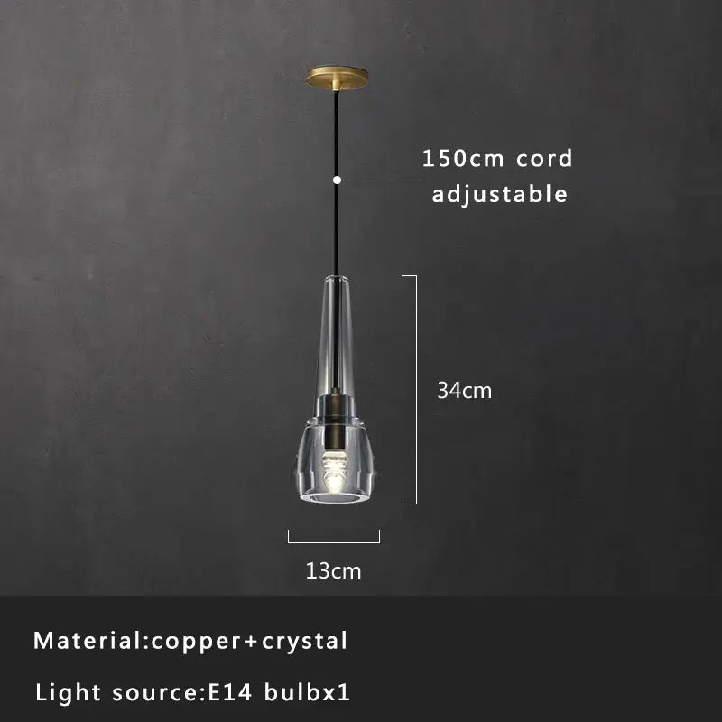 Crystal Copper Pendant Light