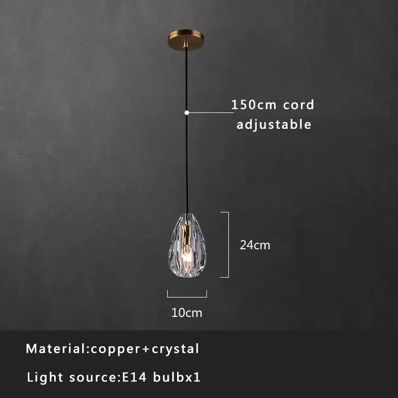 Crystal Copper Pendant Light