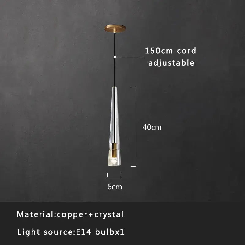 Crystal Copper Pendant Light