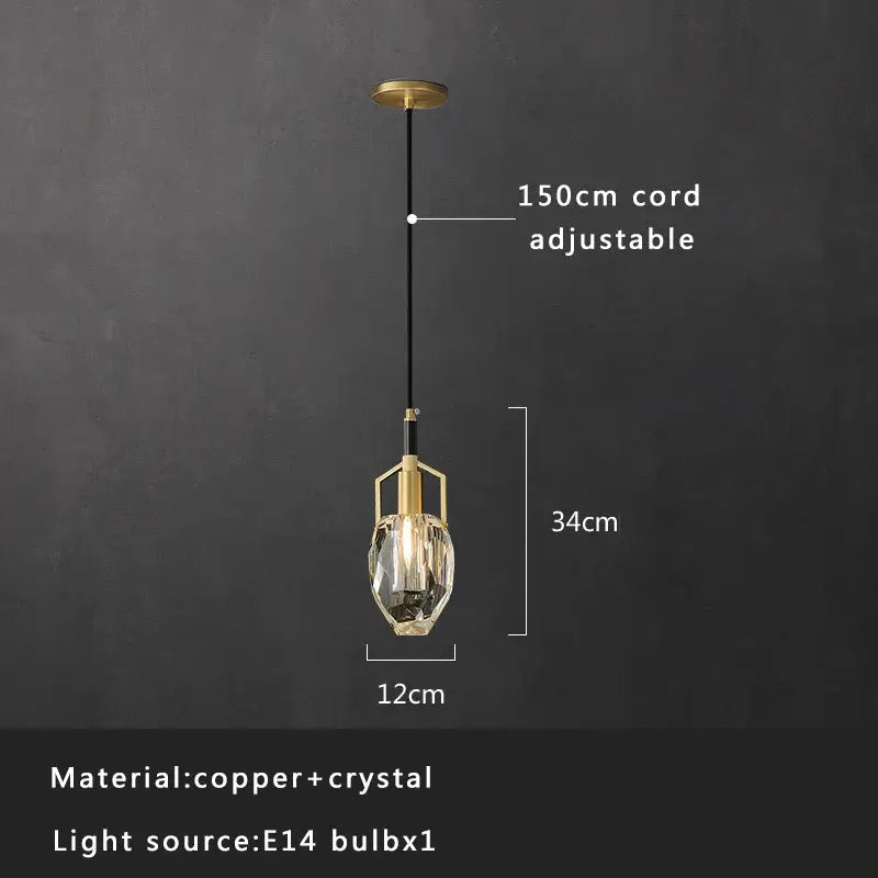Crystal Copper Pendant Light