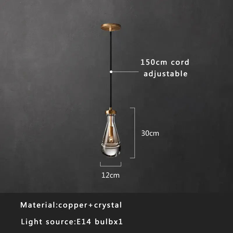 Crystal Copper Pendant Light