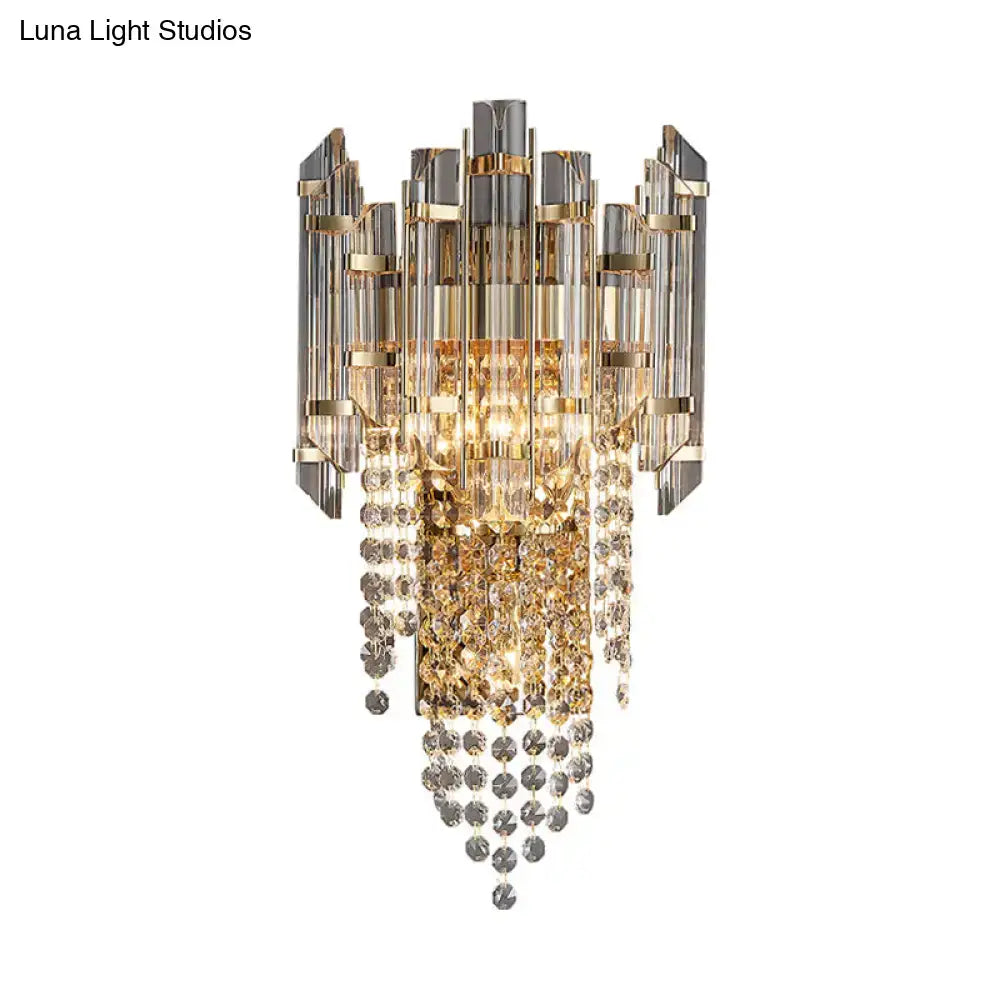Gray Crystal Wall Sconce