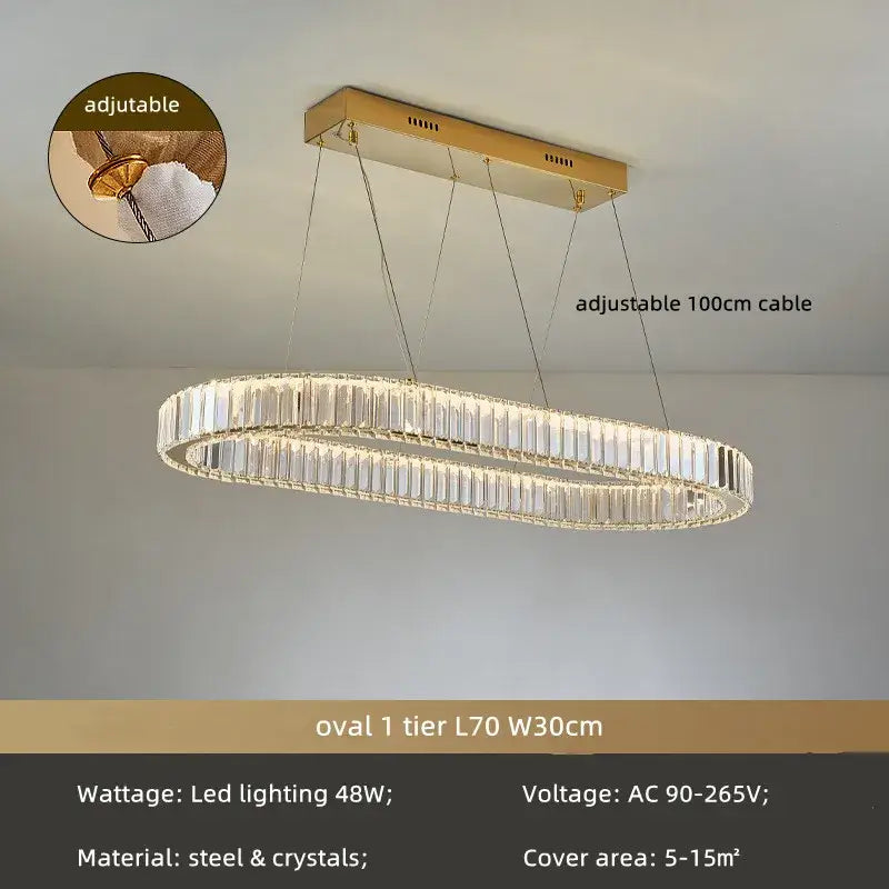 Chrome Crystal LED Chandelier