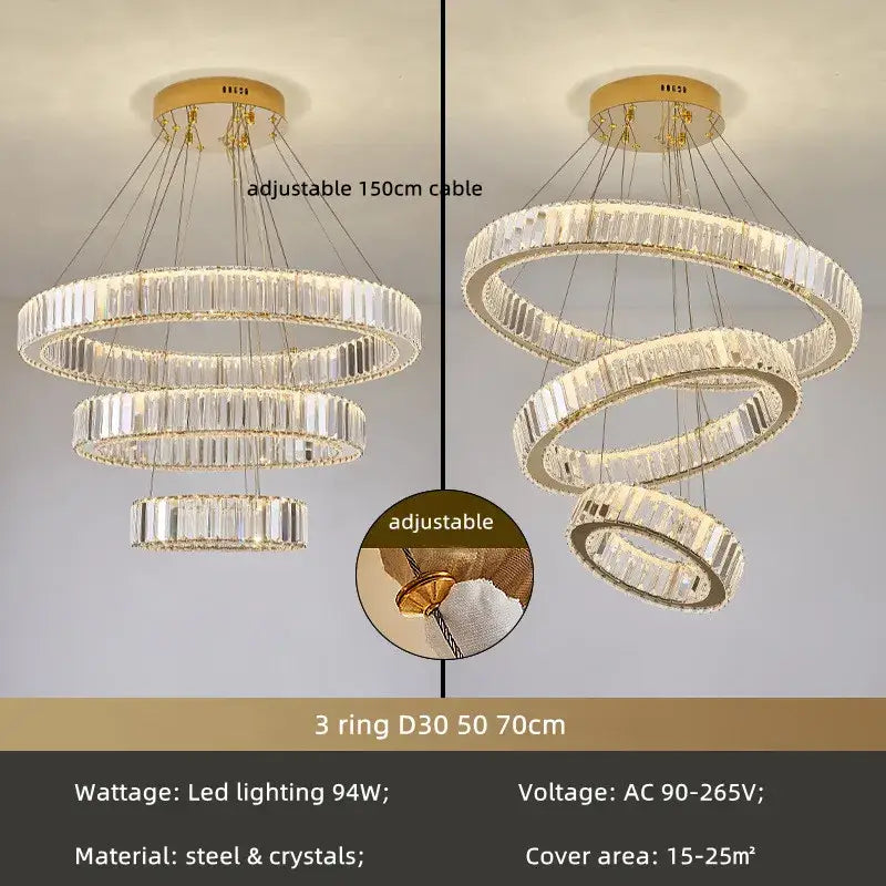 Chrome Crystal LED Chandelier