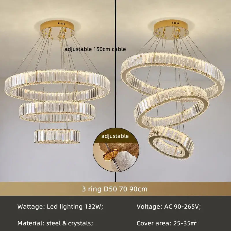 Chrome Crystal LED Chandelier