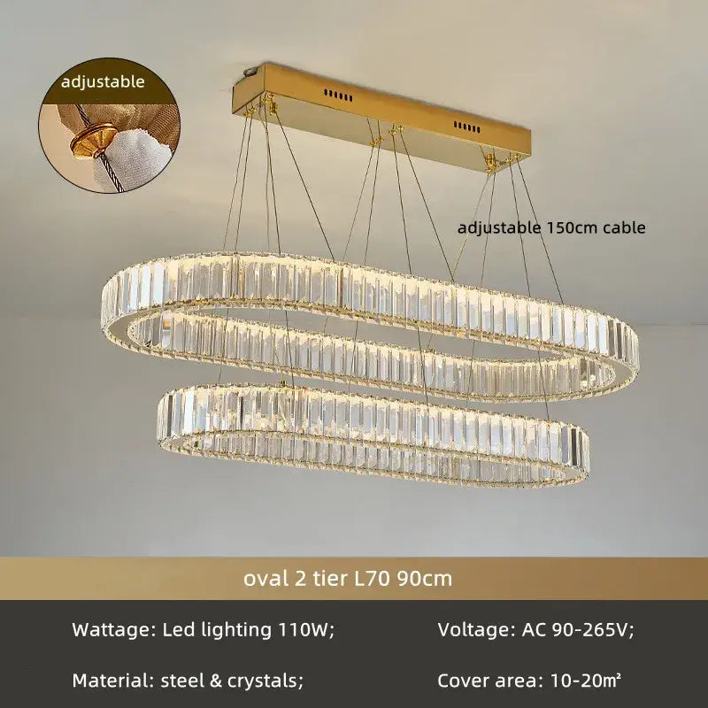 Chrome Crystal LED Chandelier