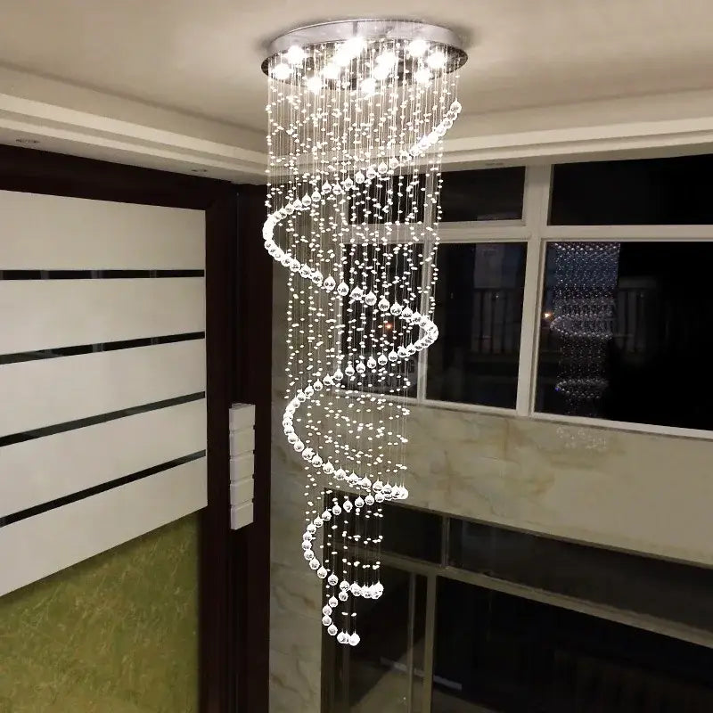 Spiral Crystal Staircase Chandelier