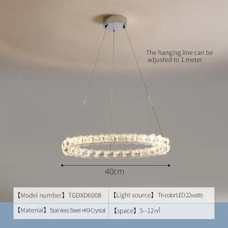 Silver Crystal Spiral Chandelier