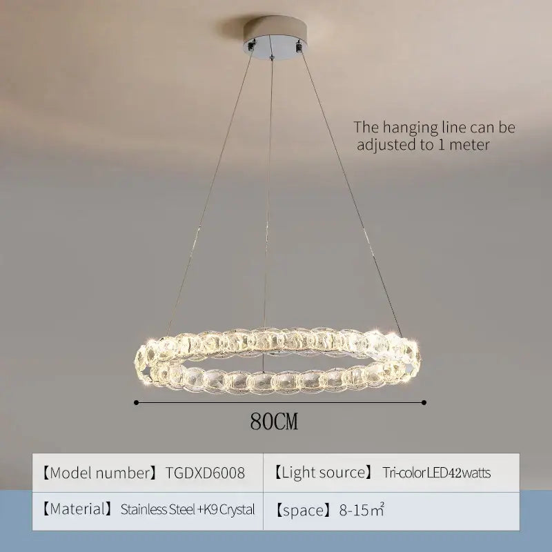 Silver Crystal Spiral Chandelier