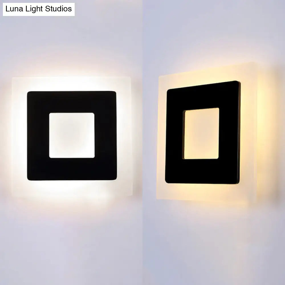 Black Acrylic Square-Shape Wall Sconce