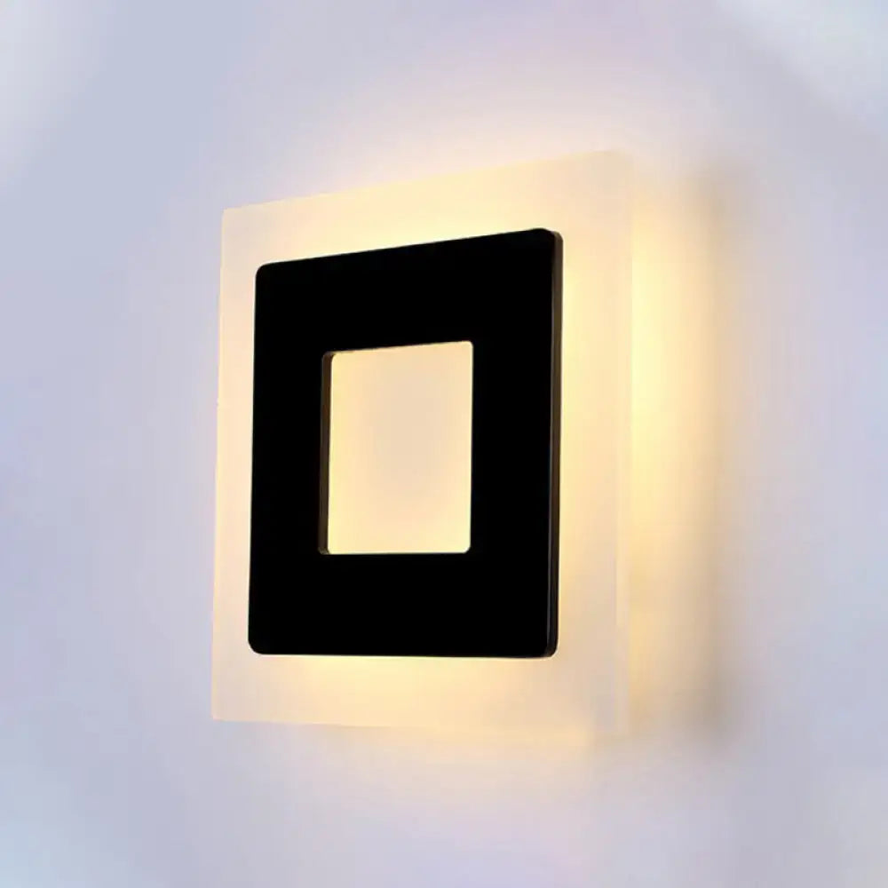 Black Acrylic Square-Shape Wall Sconce