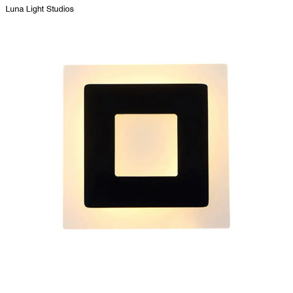 Black Acrylic Square-Shape Wall Sconce