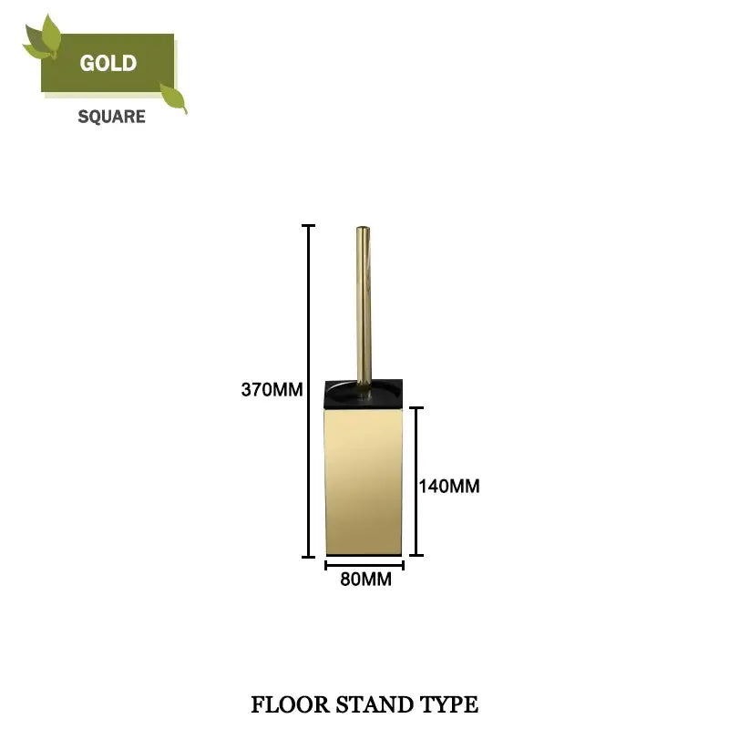 Gold Square Toilet Brush Set