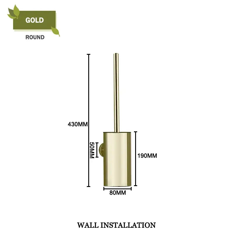 Gold Square Toilet Brush Set