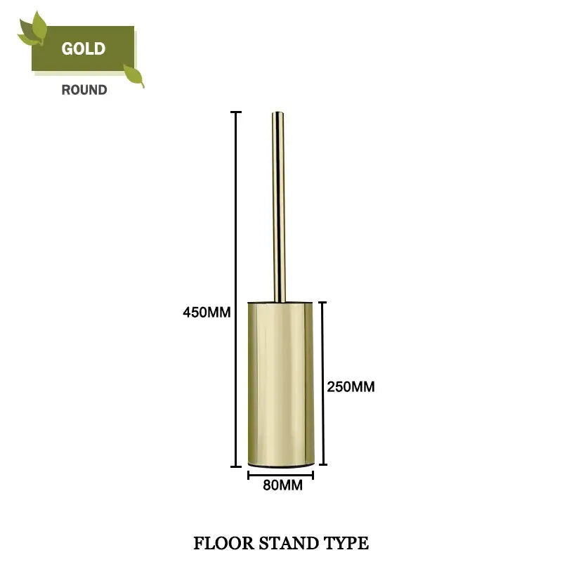 Gold Square Toilet Brush Set