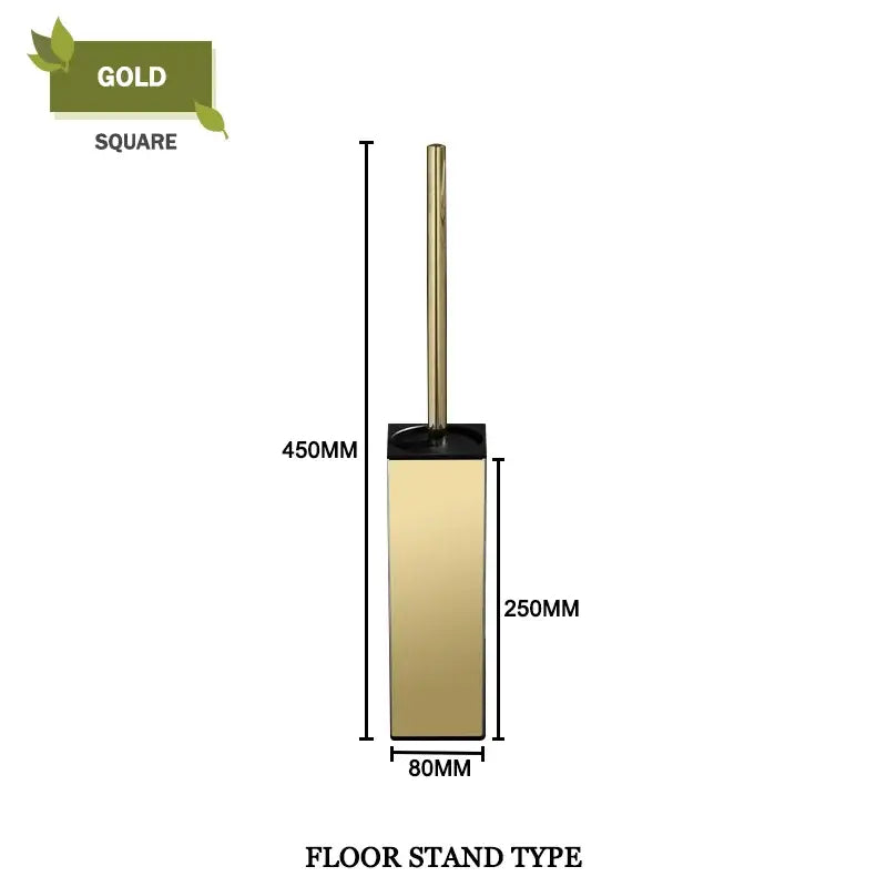 Gold Square Toilet Brush Set