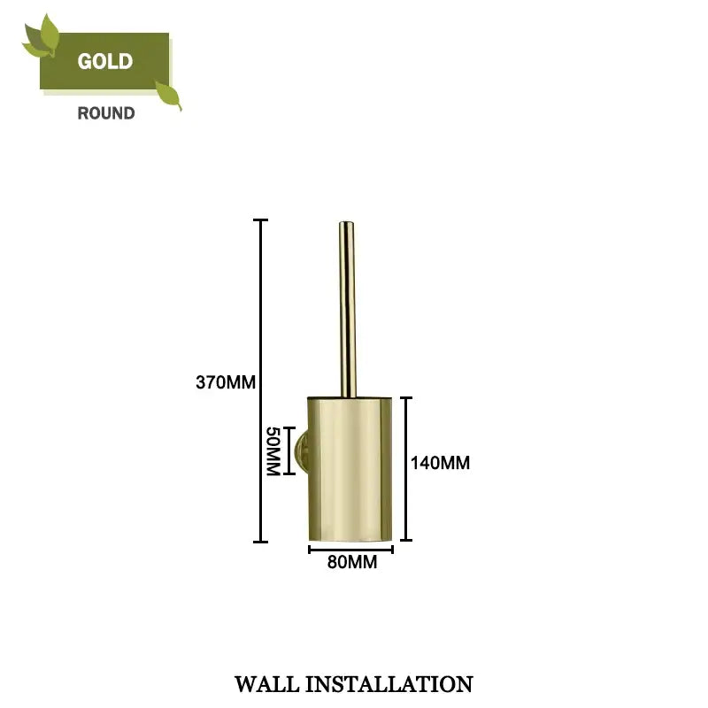 Gold Square Toilet Brush Set