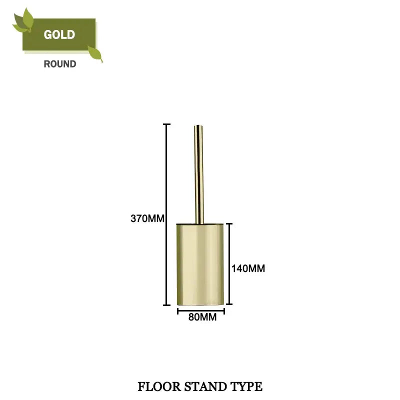 Gold Square Toilet Brush Set