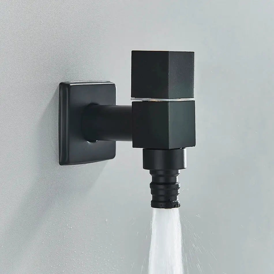 Black Brass Wall Faucet