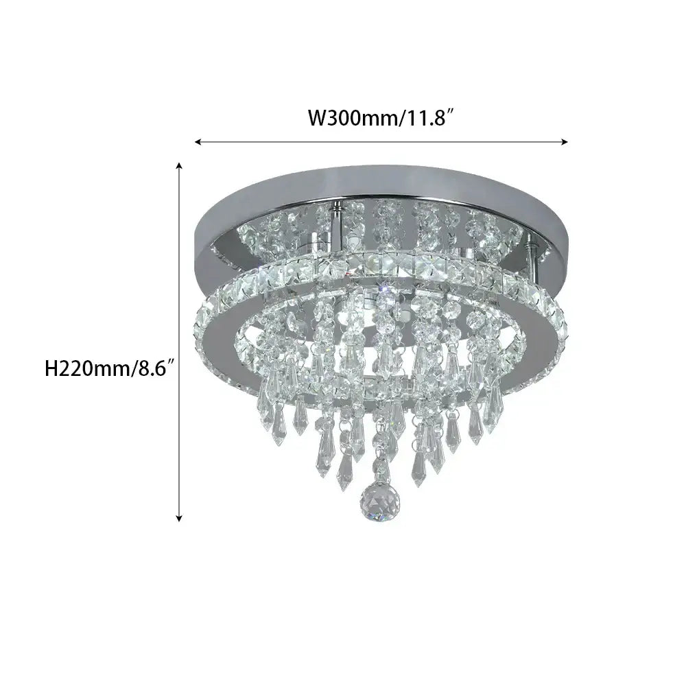 Chrome Crystal Ceiling Light For Bedroom