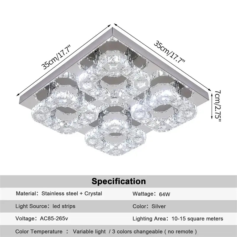 Chrome Dimmable Crystal Light