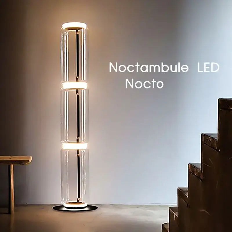 Amber Glass LED Floor Lamp