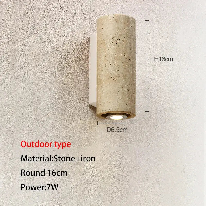 Stone Wood Wall Lamp