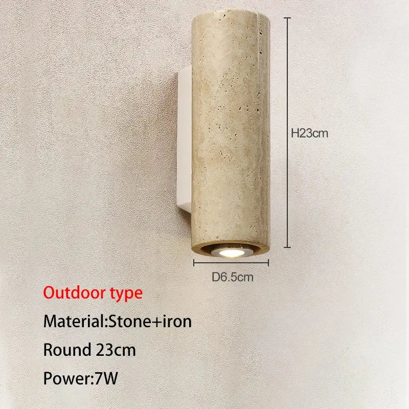 Stone Wood Wall Lamp