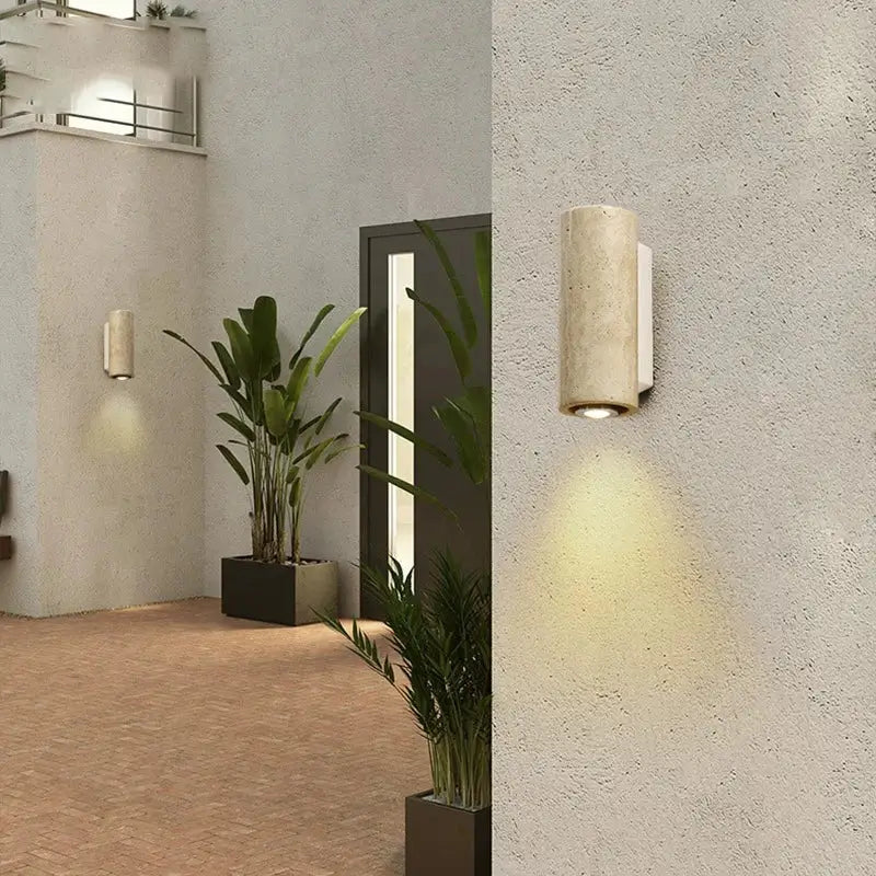 Stone Wood Wall Lamp