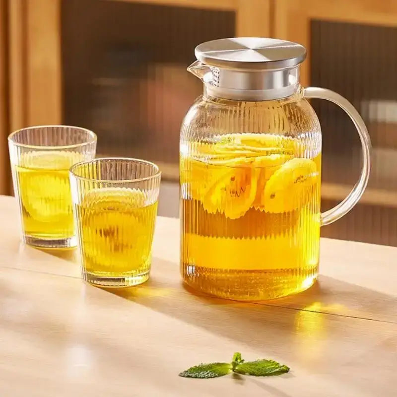 Striped Glass Kettle Set