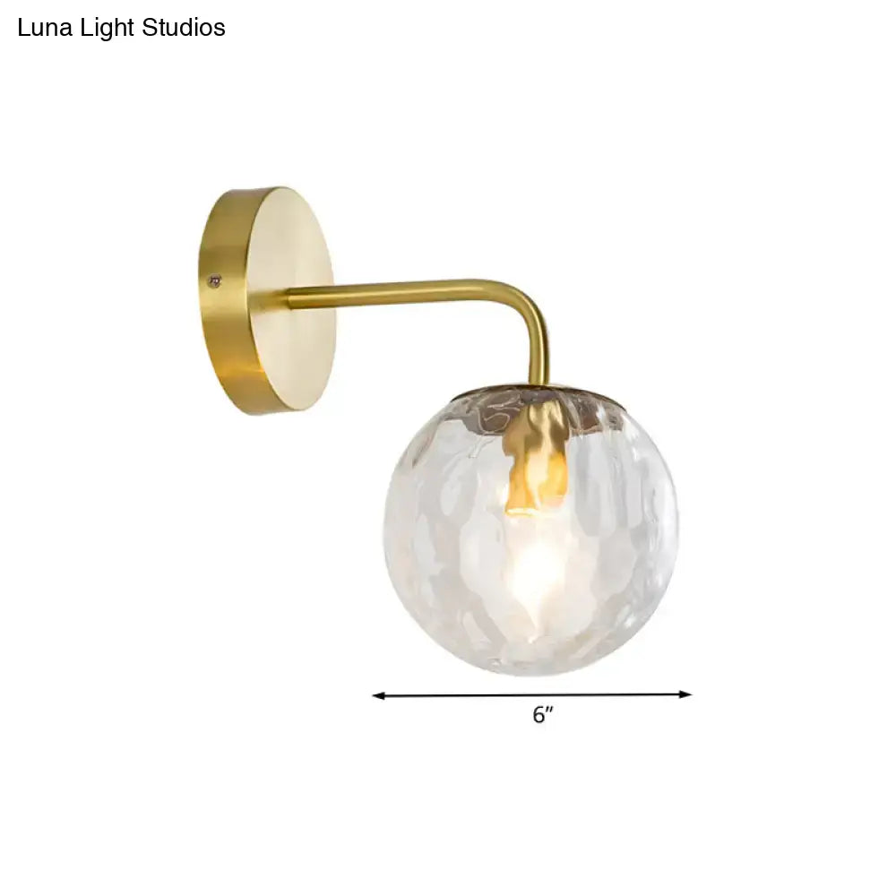 Gold Hammered Glass Living Room Sconce
