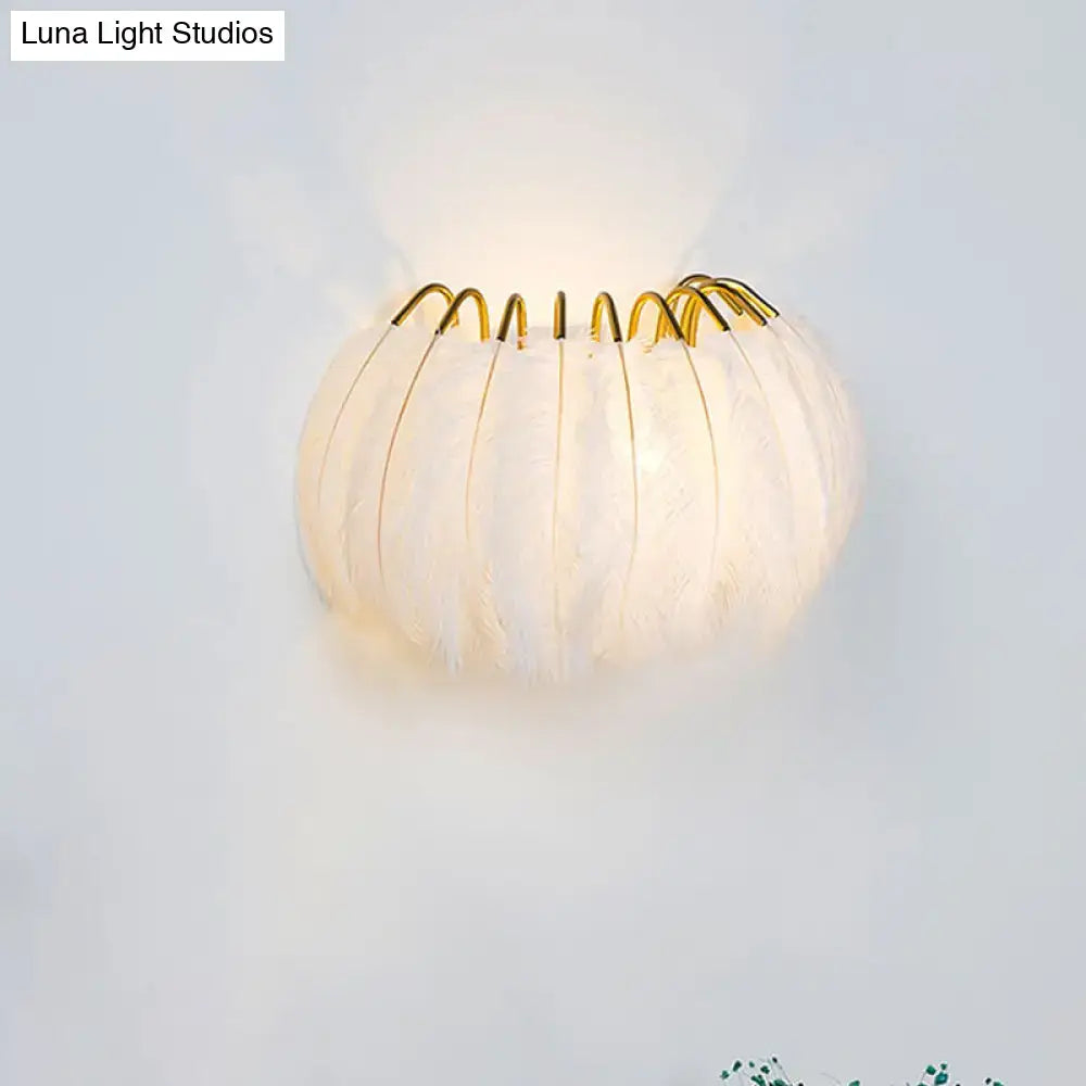 Grey Feather Parlor Wall Sconce