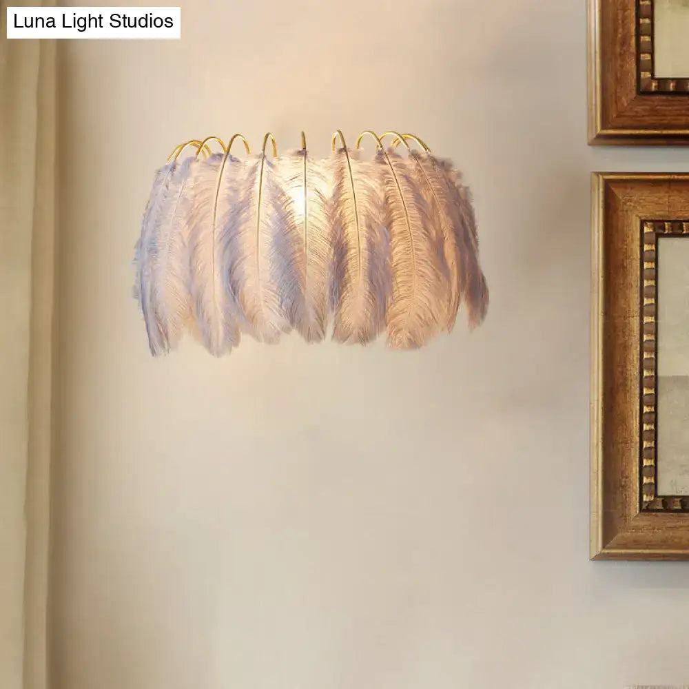 Grey Feather Parlor Wall Sconce