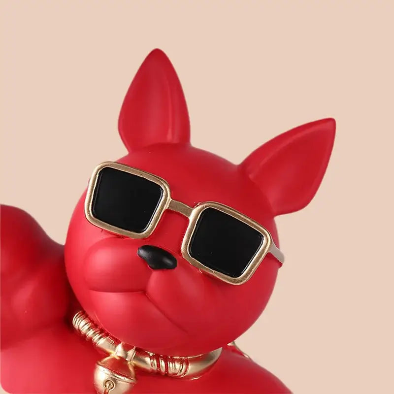 Teal Bulldog Tray Sculpture
