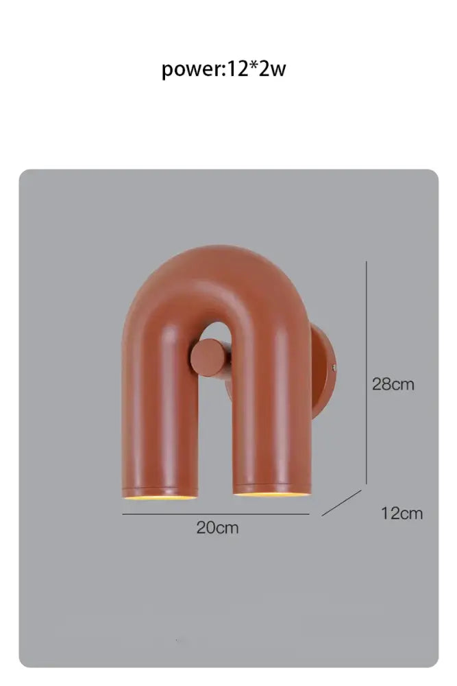 Terracotta U-Shaped Wall Lamp