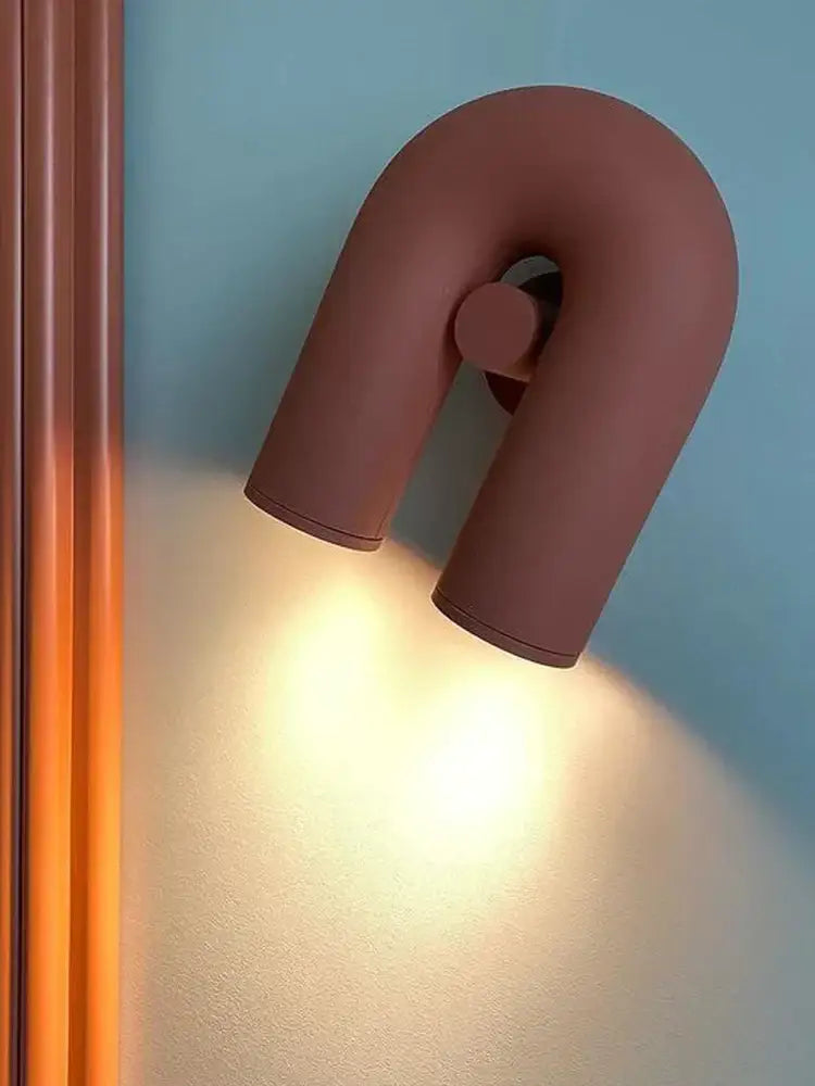 Terracotta U-Shaped Wall Lamp